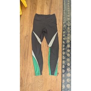 Nike Dri-FIT Womens Colorblock Training Leggings Black Grey Green Small